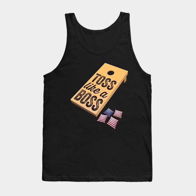 Cornhole Shirt Toss like a Boss Bean Bag Game Funny Cornhole Tank Top by Happy Lime